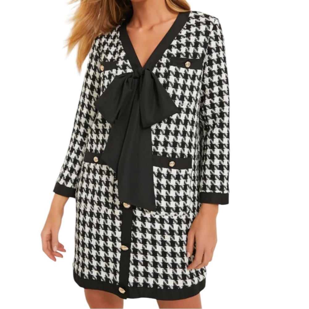 NWT Tuckernuck Pomander Place Coco Tweed Bow Dress L XL XXL - Picture 2 of 14